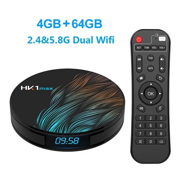 4GB 64GB-Dual WIFI HK1 MAX Мини Смарт ТВ приставка Android 9,0 2,4G/5G Wifi RK3318 четырехъядерный BT 4,0 приставка медиаплеер 4G 32G 64G Google плеер - Цвет: 4GB 64GB-Dual WIFI