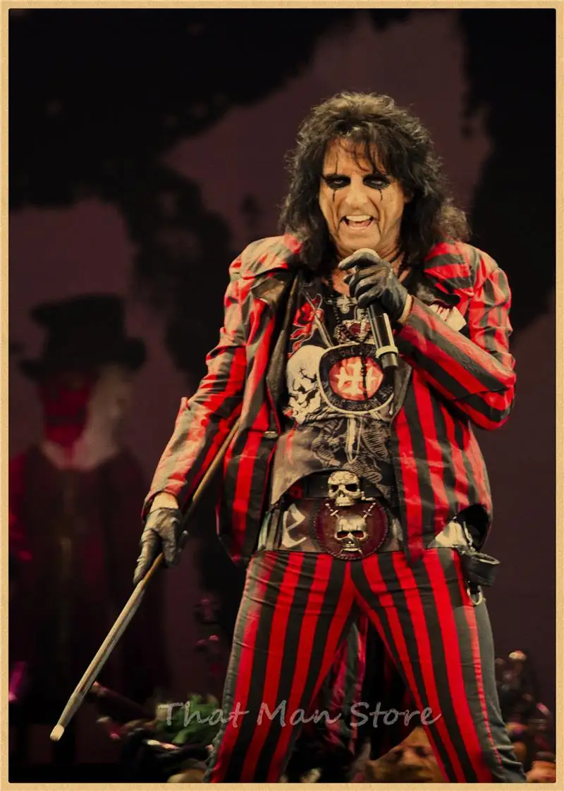 ROCK Alice Cooper retro Kraft Paper Poster vintage Wall Sticker Living Room Painting bar home pub cafe decor