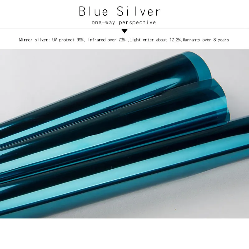 

Solar Mirror Blue-Silver Window Film Anti UV Reflective One Way Privacy Adhesive Home Office Bedroom Decor window paper 60*100cm