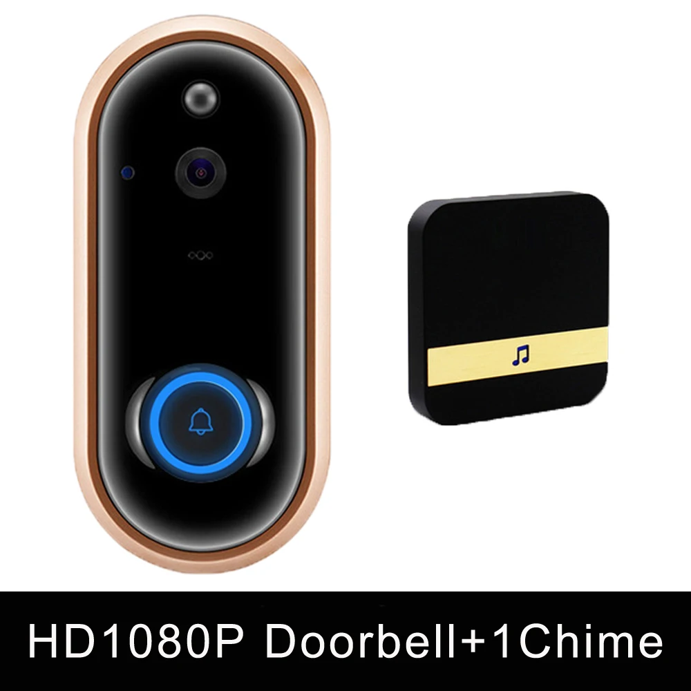 Yiktree HD 1080P Wifi видео дверной звонок беспроводная домашняя батарейка камера двухсторонняя аудио разговора ночное видение PIR Смарт дверной звонок кольцо - Цвет: M6-G-1in