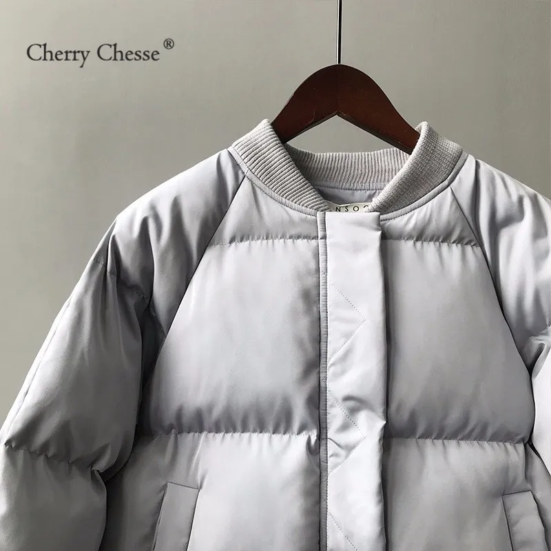 Cherry Chesse Harajuku для женщин Зимняя парка с длинным рукавом карман на молнии топики