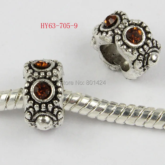 Бусины из горного хрусталя с большим отверстием для европейской цепи 25 шт. 63-705 -