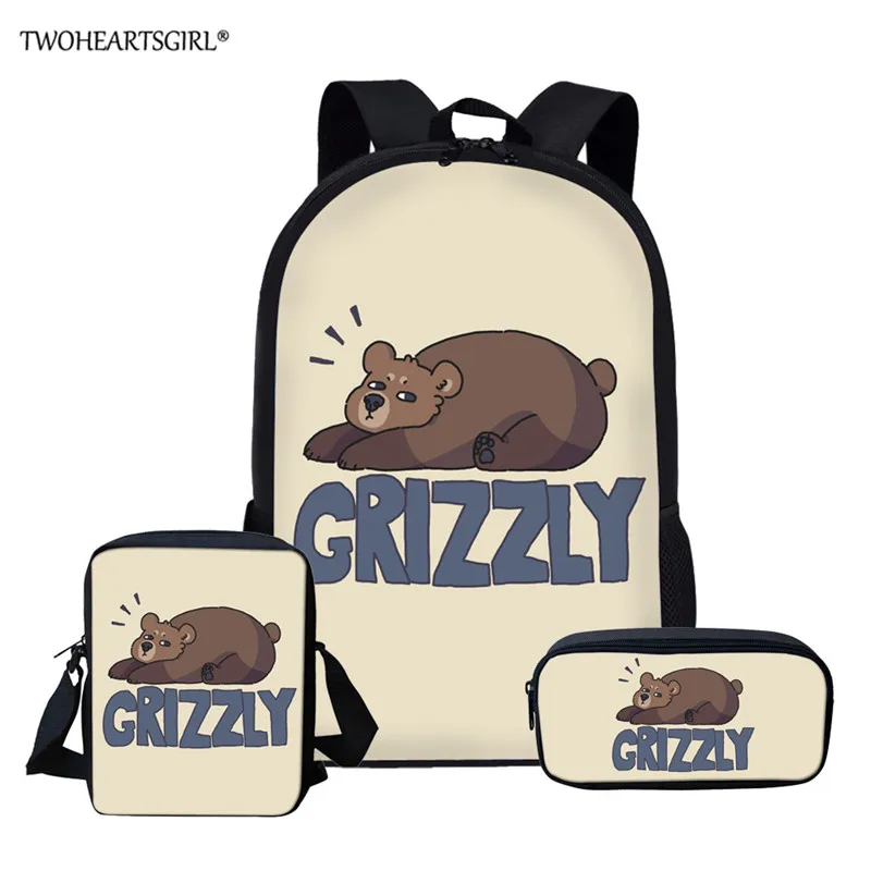 Школьные ранцы twoheart для девочек и мальчиков детский рюкзак с принтом медведя