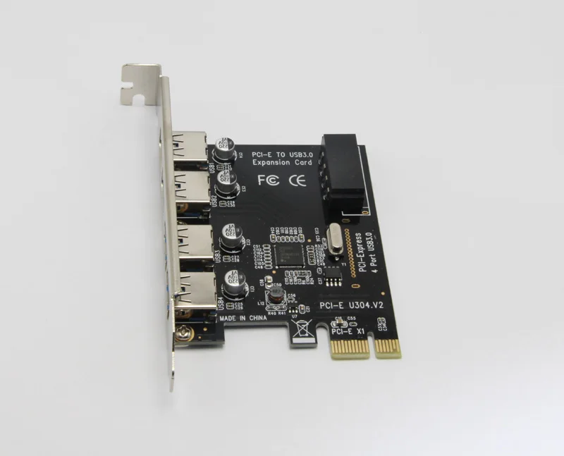 10 шт. Новый USB 3 0 4 порта PCI Express Riser Card USB3.0 5 ГБ хост контроллер 4x PCIE карта расширения