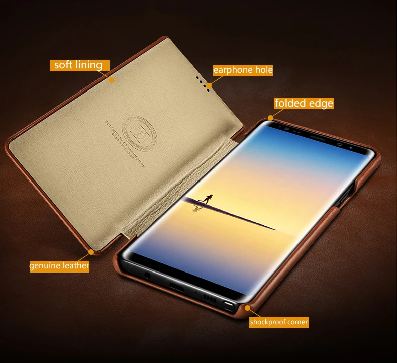 Чехол для samsung Galaxy Note 9, роскошный винтажный твердый противоударный флип-чехол из натуральной кожи, чехол для телефона для Note 9, задняя крышка