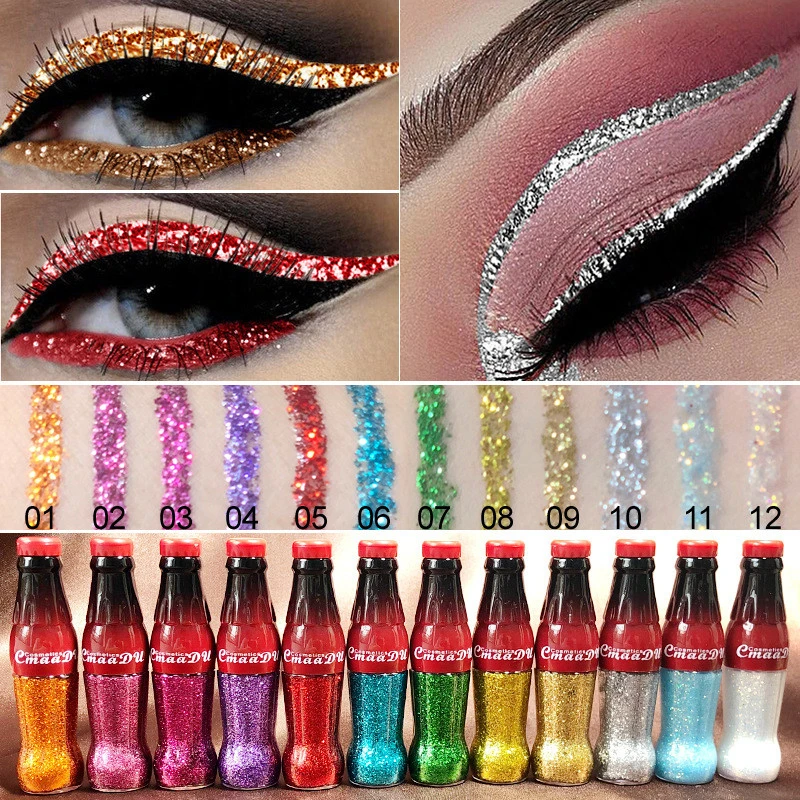 Профессиональный макияж Cola Жидкий блеск подводка для глаз Серебряная роза