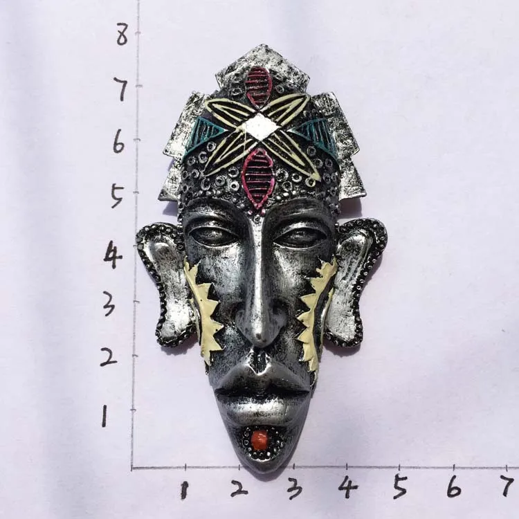 Горячая Распродажа индонезийский маски 3D смоляной магнитыдля холодильника