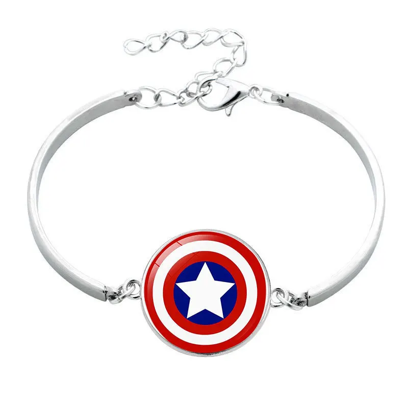 Серебряный супергерой Бэтмен браслеты для мужчин женщин капитан американские