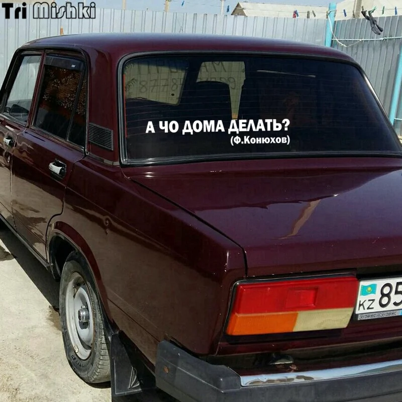 Tri Mishki HZX818 #60*10 7 см А что делать дома? Ф.Конюхов наклейки на авто виниловые