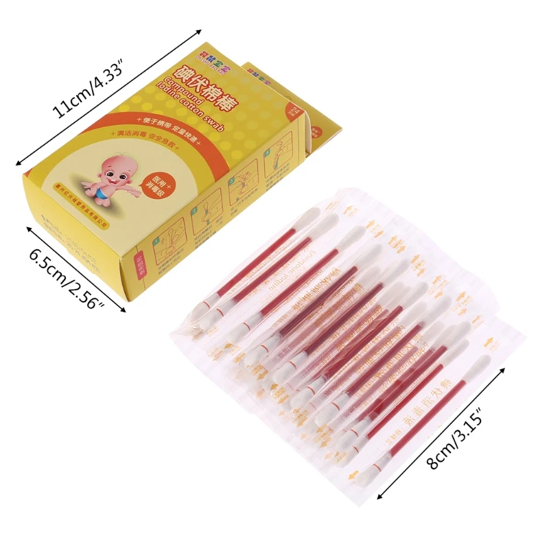 Одноразовый тампон 24 шт./кор. ватный с Медицинский Йод одноразового