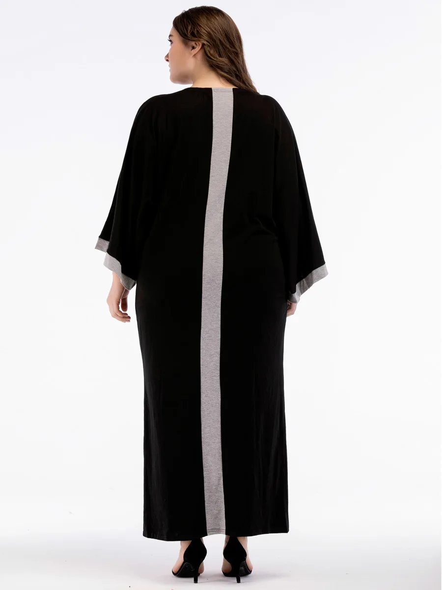 Мусульманское платье макси abaya рукав летучая мышь свободные длинные халаты кимоно поклонение услуги Рамадан Ближний Восток Исламская одежда RQ718