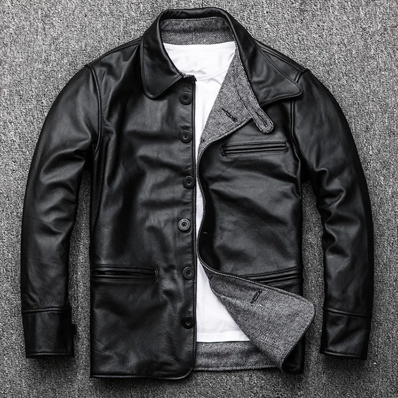 Новая брендовая мужская одежда Jaqueta Masculina деловая куртка из натуральной кожи с