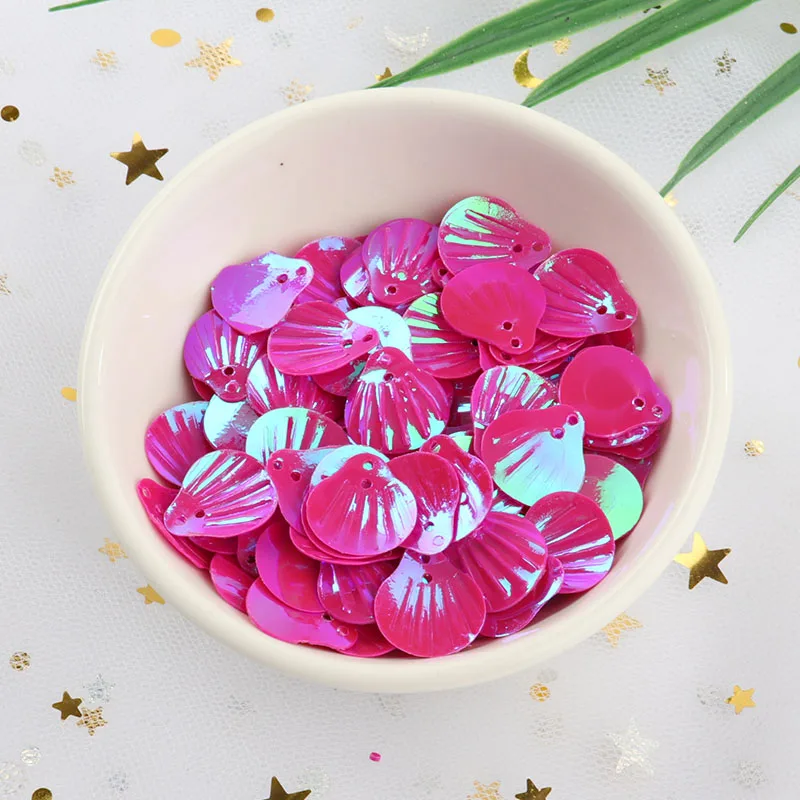 ISequins 200 шт 13 мм Sea Shell Форма пайетками DIY Швейные Украшение изделий Свадебный корабль, Для женщин ткань аксессуары - Цвет: AB Rose