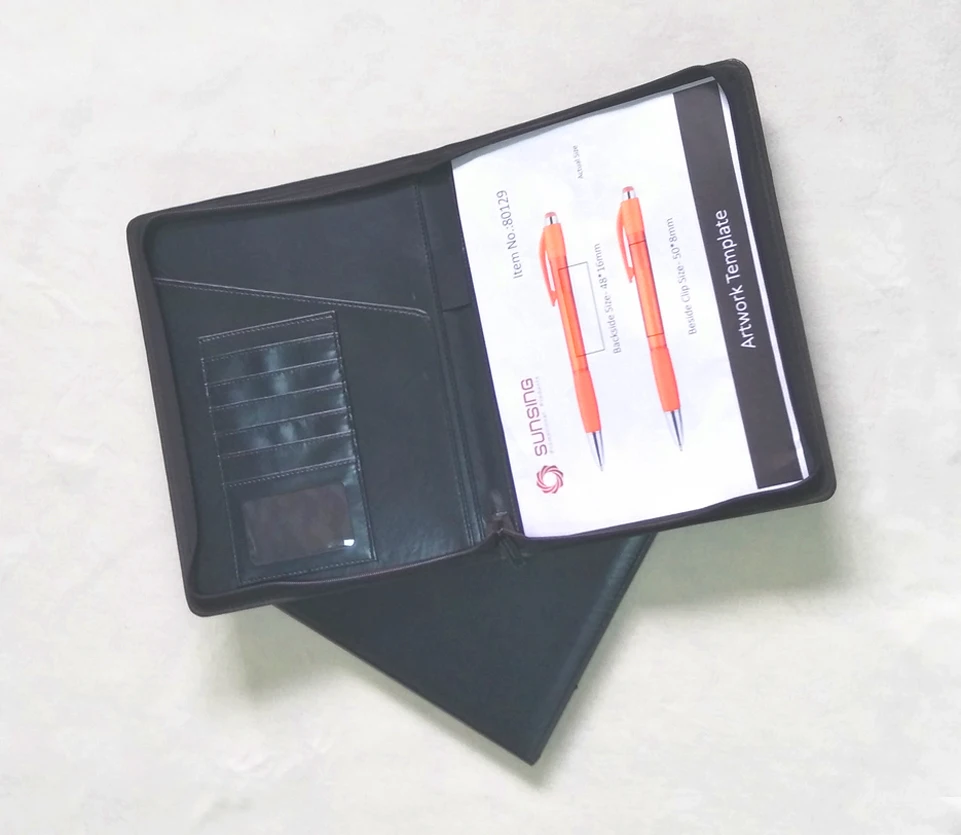 [Бесплатная доставка] PU FX89 держатель для карт на молнии/ручек карман файлов