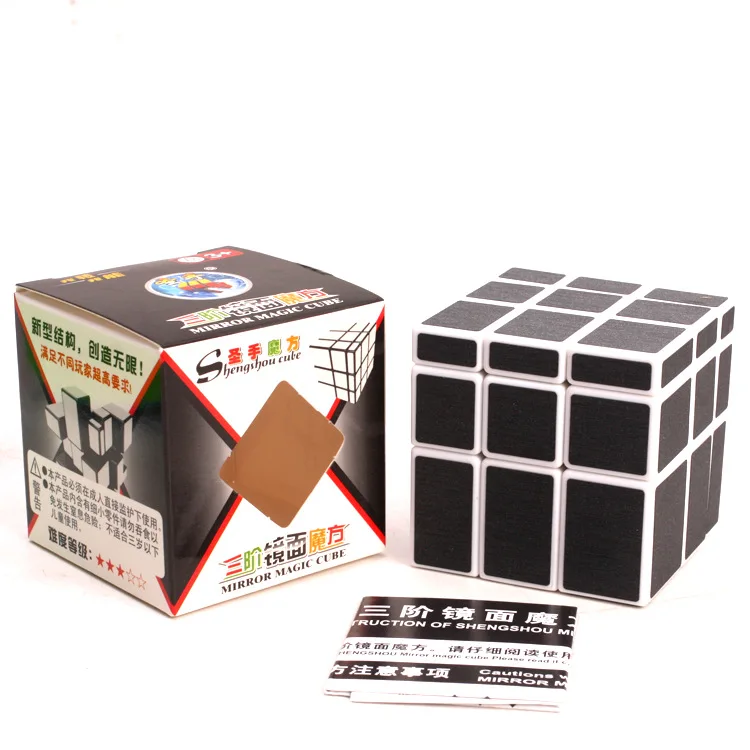 Shengshou Зеркало из углеродного волокна куб Волшебная головоломка твист Cubo Magico Профессиональный 3x3 скоростной куб обучающий игрушка или хороший подарок
