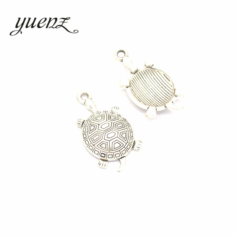 YuenZ 5 шт. 2 цвета античное серебряное Животное Черепаха Шарм подходит для