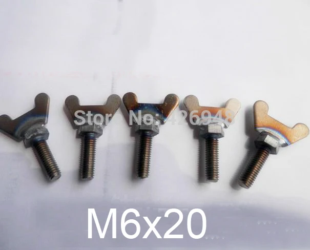 Новый диаметр М6. Винт M6x20 Ti длиной 20 мм титановый болт-бабочка GR2 ручной винт TA2 с