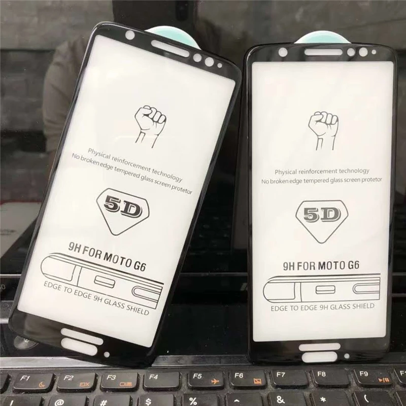 Изогнутое закаленное стекло BBSW 5D для Motorola Moto G6 Plus полностью клеящаяся Защитная