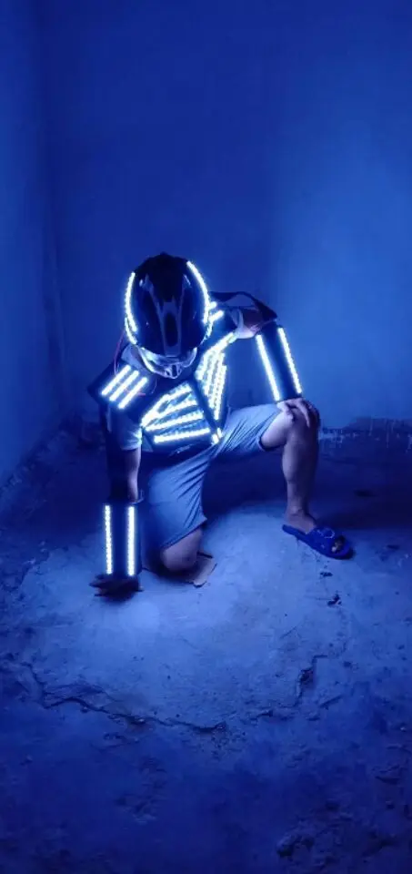 

LED dance suit / LED Robot costume / LED Light costume / LED glowing clothes Size/ color customized