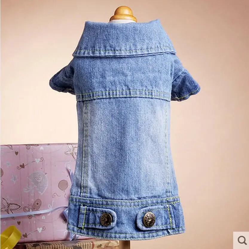 Vintage blue Весенне-осенняя джинсовая одежда для маленьких собак джинсовая куртка в ковбойском стиле для собак куртка для маленьких собак XXS XS s m l - Цвет: Vintage blue
