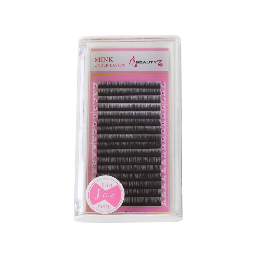 Ресницы для наращивания BEAUTY7 J Curl 0 1 мм * отдельные ресницы смешанной длины
