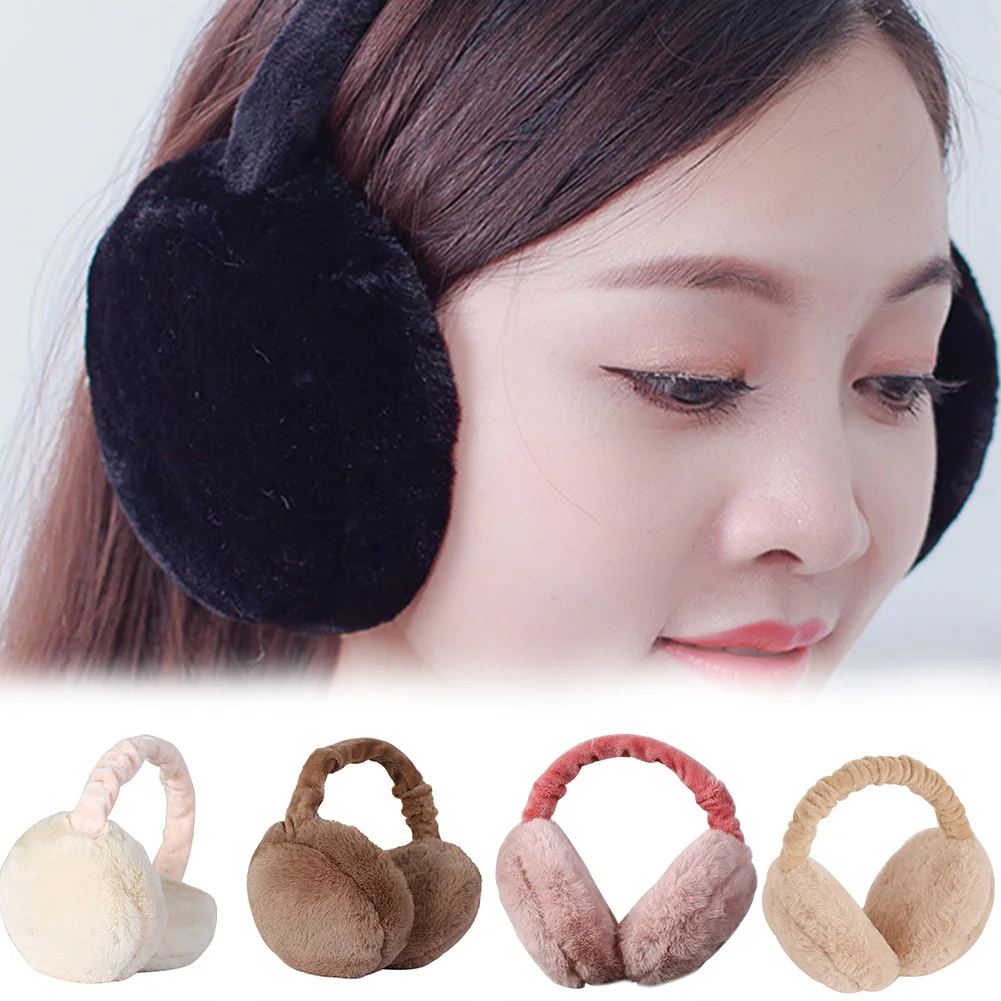 Women Earlap Protector Faux Fur Adjustable Full Surround Earmuffs Foldable Winter Headband Ear Warmer | Аксессуары для одежды