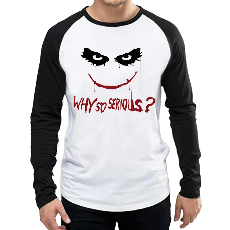 5 Joker, футболка, белая, мужская, длинный рукав,, Джокер, футболка, Топы, футболка, полный рукав, фильм, Страшный Джокер, футболка - Цвет: 5
