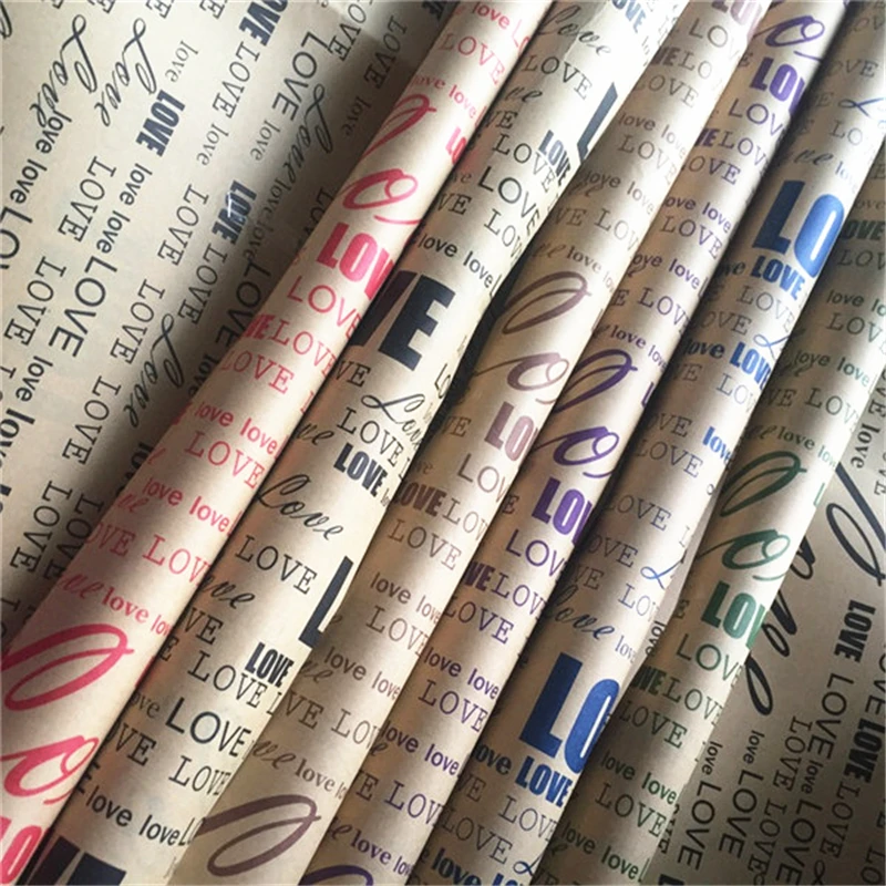 Подарочная бумага из крафтовой бумаги для упаковки цветов пинг-флорист 10