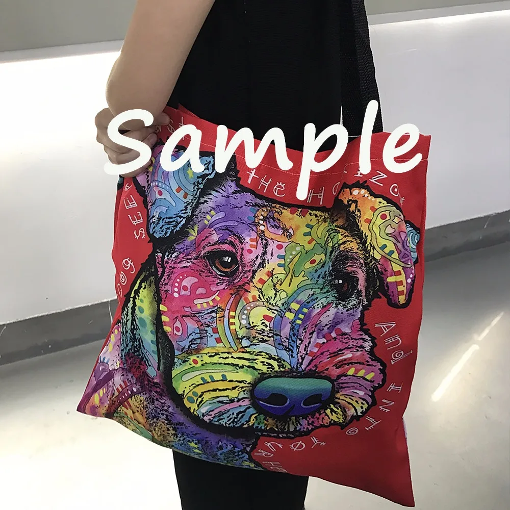 Сумка тоут для покупок на заказ двухсторонняя холщовая сумочка с принтом имени и