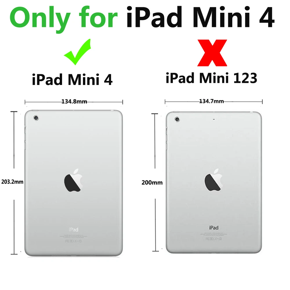 Тонкий чехол для клавиатуры с рисунком книги Apple iPad mini 4 Mini4 7 9 A1538 A1550 защитной