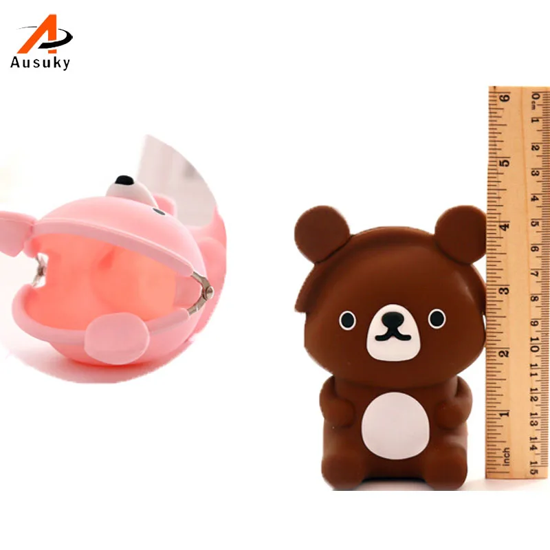 Модные милые дизайнерские кошельки Женский силиконовый кошелек с медведем