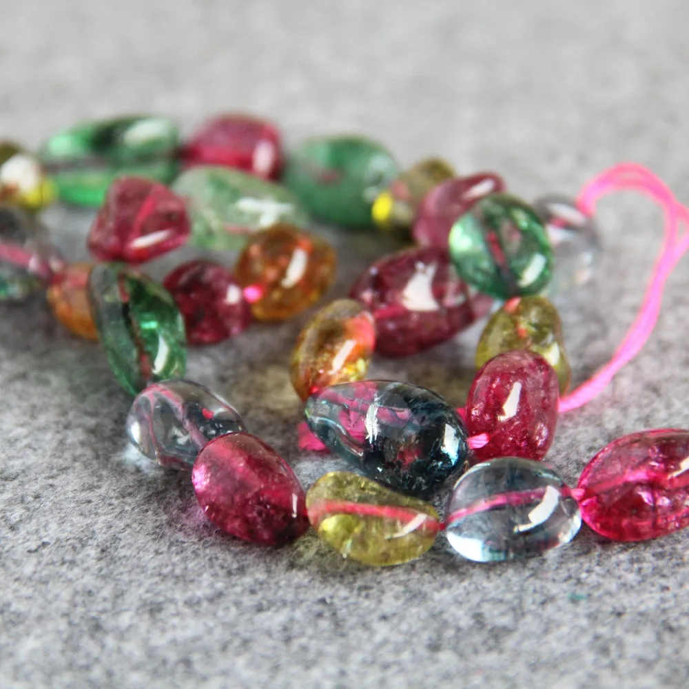 Аксессуары для ожерелья браслета бусины неправильной формы из турмалина 8 20 мм