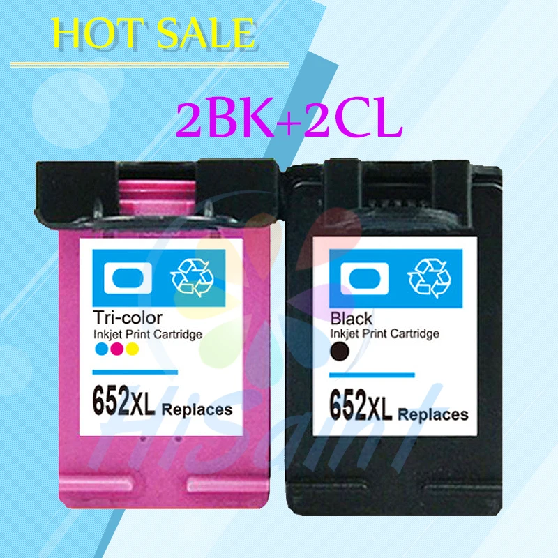 hisaint 4PK Ink Cartridge for HP 652 XL Deskjet 1115 1118 2135 2136 3635 3636 3638 4535 4536 4538 4675 4676 | Компьютеры и офис