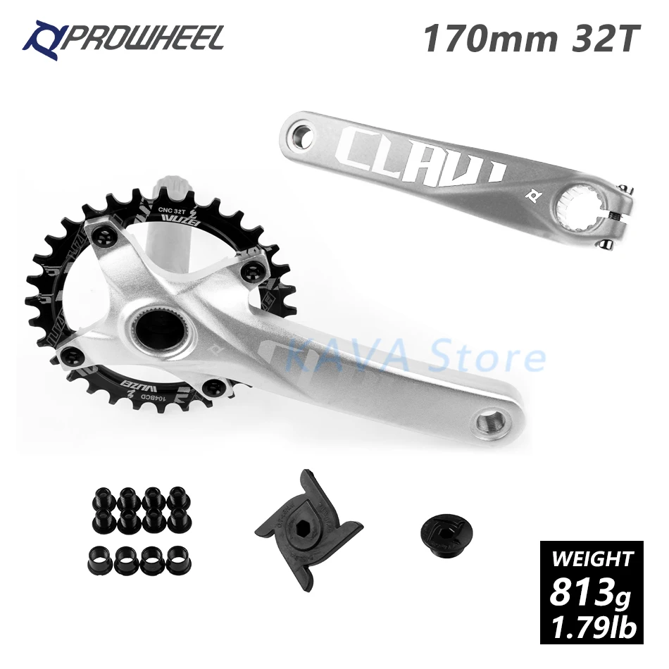104 BCD горный велосипед кривошипно 170 мм крутая круглая звездочка/30/32/34/36/38 T Crank передняя Звездочка mtb велосипед аксессуары - Цвет: 170mm Silver 32T