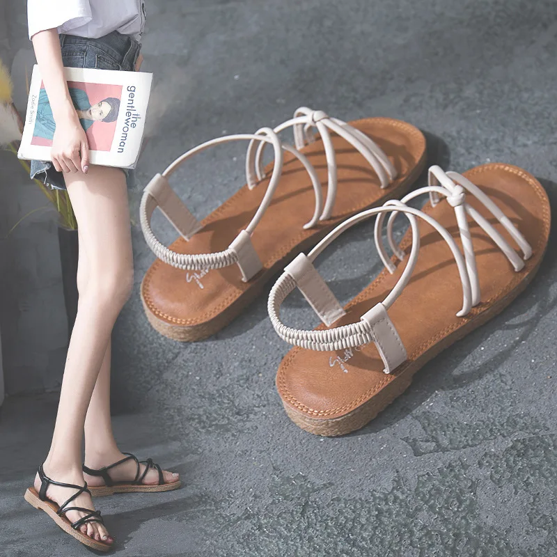 Женская летняя обувь на плоской подошве для студентов Новинка 2019 года шикарная