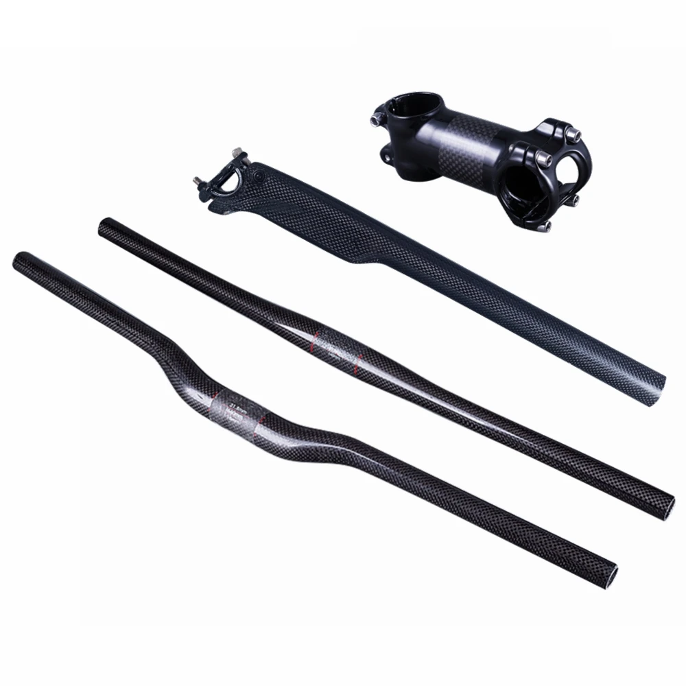 

sale hot new ullicyc carbon handlebar set mtb bike handlebar + seatpost + stem bike parts selle carbon handlebar