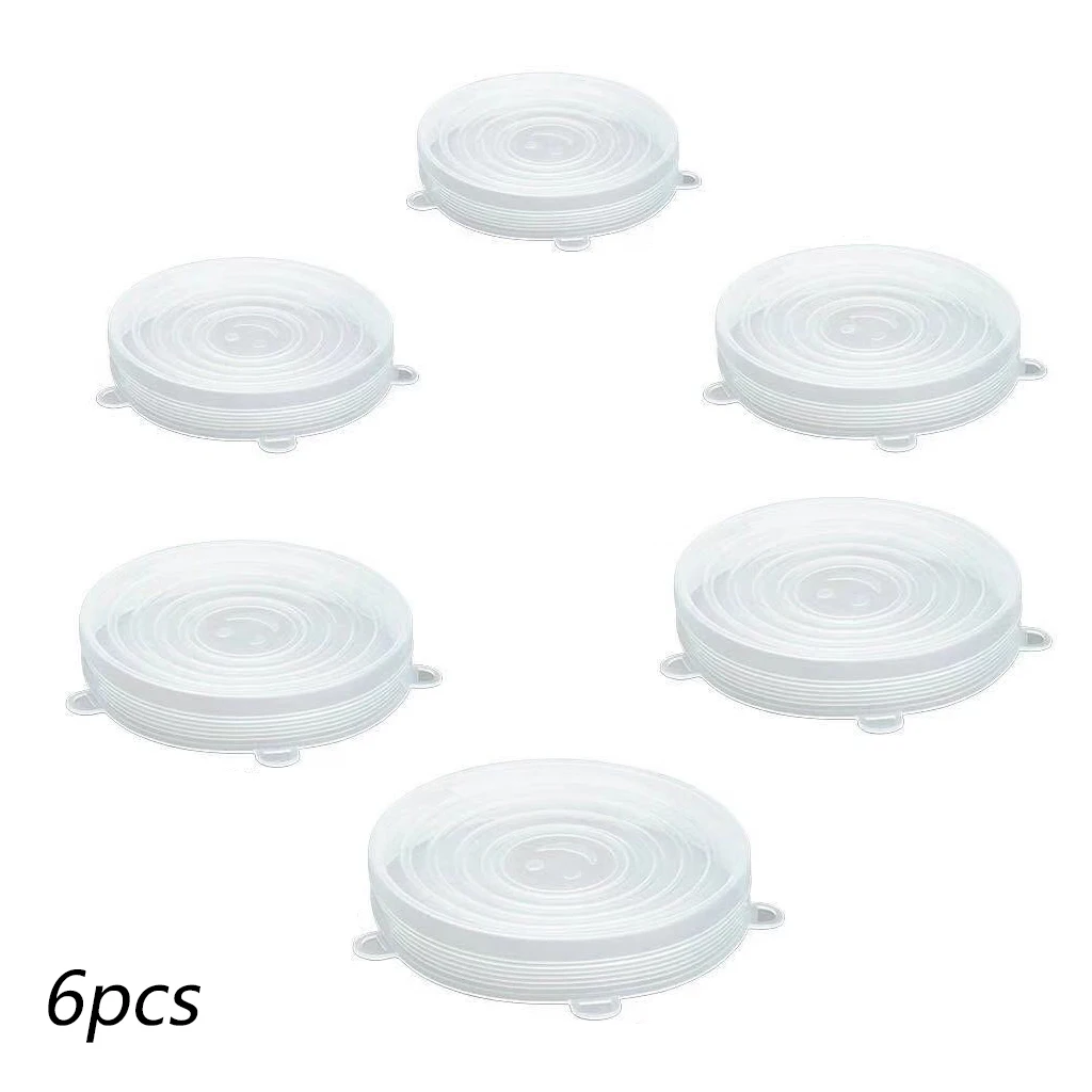 6 шт. силиконовые крышки растягивающиеся из Еда Обёрточная бумага Многоразовые