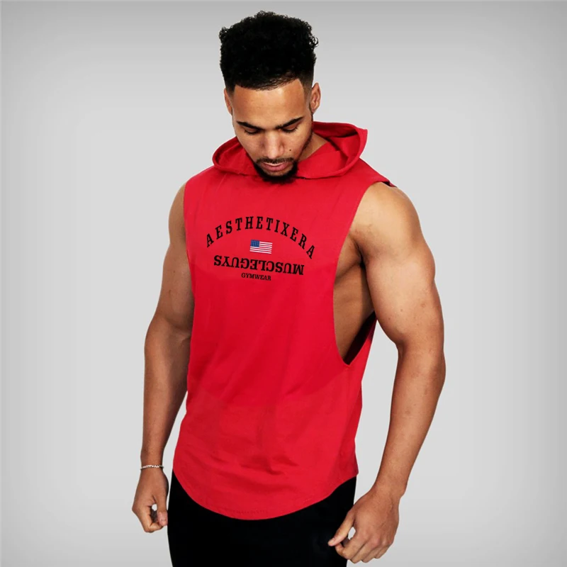 Спортивный жилет Muscleguys мужская хлопковая толстовка свитшоты одежда для фитнеса