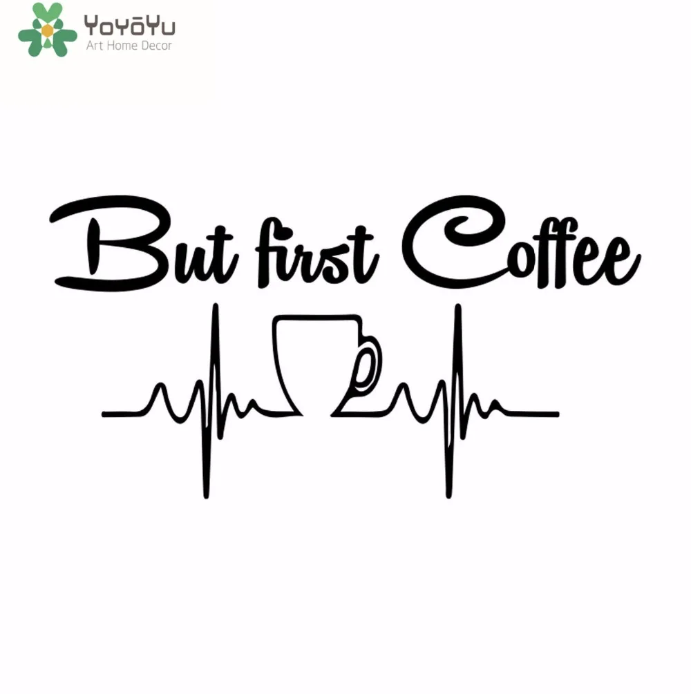 YOYOYU настенные наклейки с цитатами But First Coffee виниловое окно для кафе современный