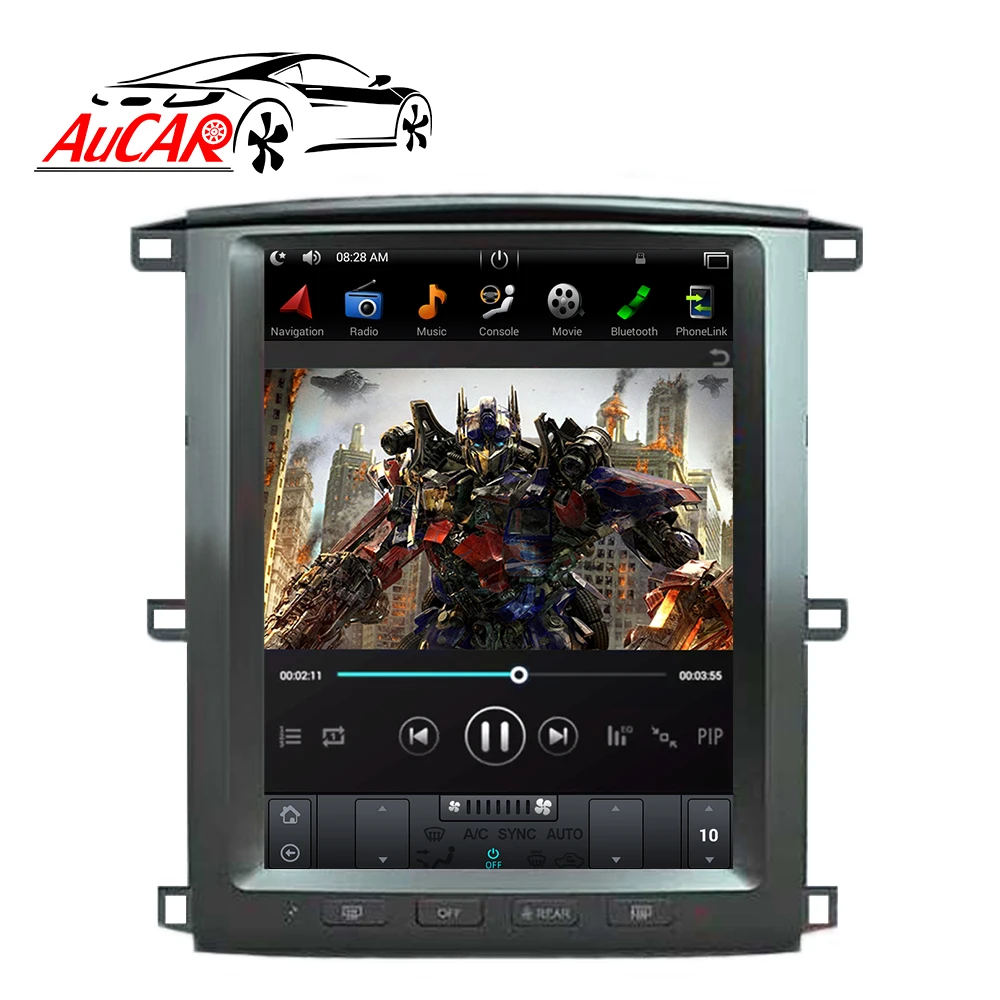 Tesla стиль Android 9 автомобильное радио GPS навигация для TOYOTA LAND CRUISER LC100 2003 2004 2005 2006 2007 DVD