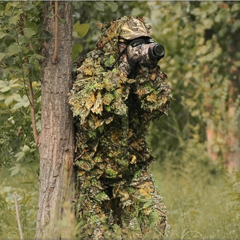 3D Ghillie Suit Leaf Woodland Camouflage Clothing Hunting Army Sniper Military Clothes and Pants for Jungle | Спорт и развлечения