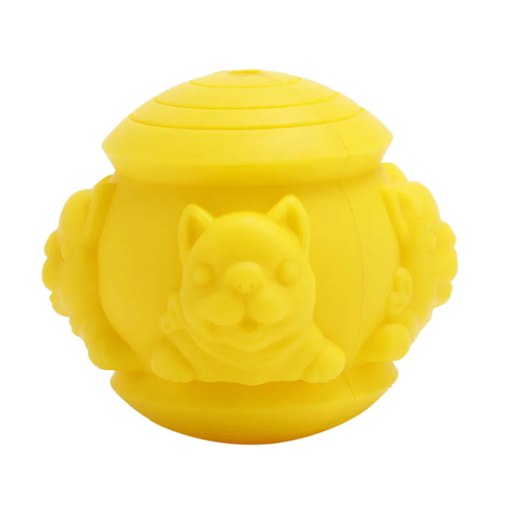 F Pet Sof игрушки для собак кошка Забавный интерактивный эластичный шар игрушка для жевания собаки чистка зубов мяч для еды мяч из твердой резины - Цвет: F