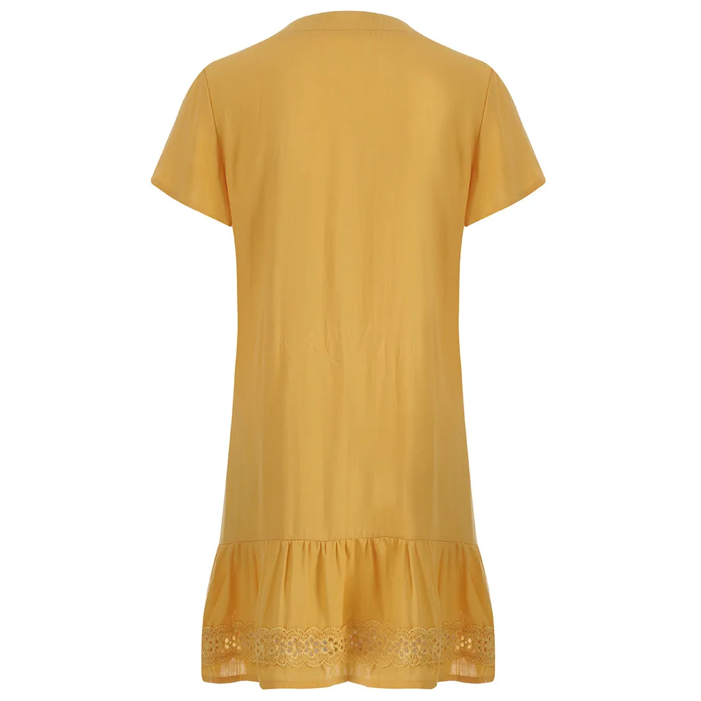 Летние платья повседневное женское платье с Мими vestidos de verano однотонное v образным