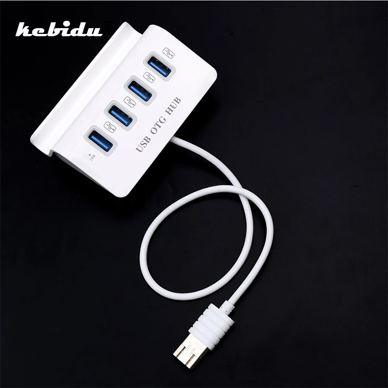 Kebidu высокоскоростной 4 порта Micro USB 2 0 OTG HUB адаптер Port led hub для samsung galaxy s6 s7