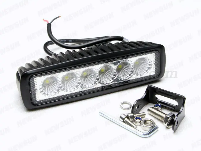 6 Inch 10-30v 18W White Flood beam LED Work Light Bar for Indicators Motorcycle Driving Offroad Boat Car Truck 4x4 SUV |