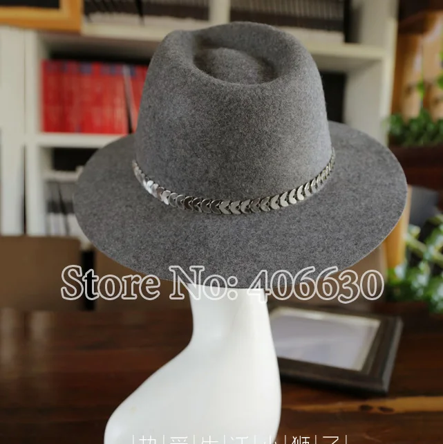 Высококачественные зимние модные шерстяные шляпы с широкими полями и