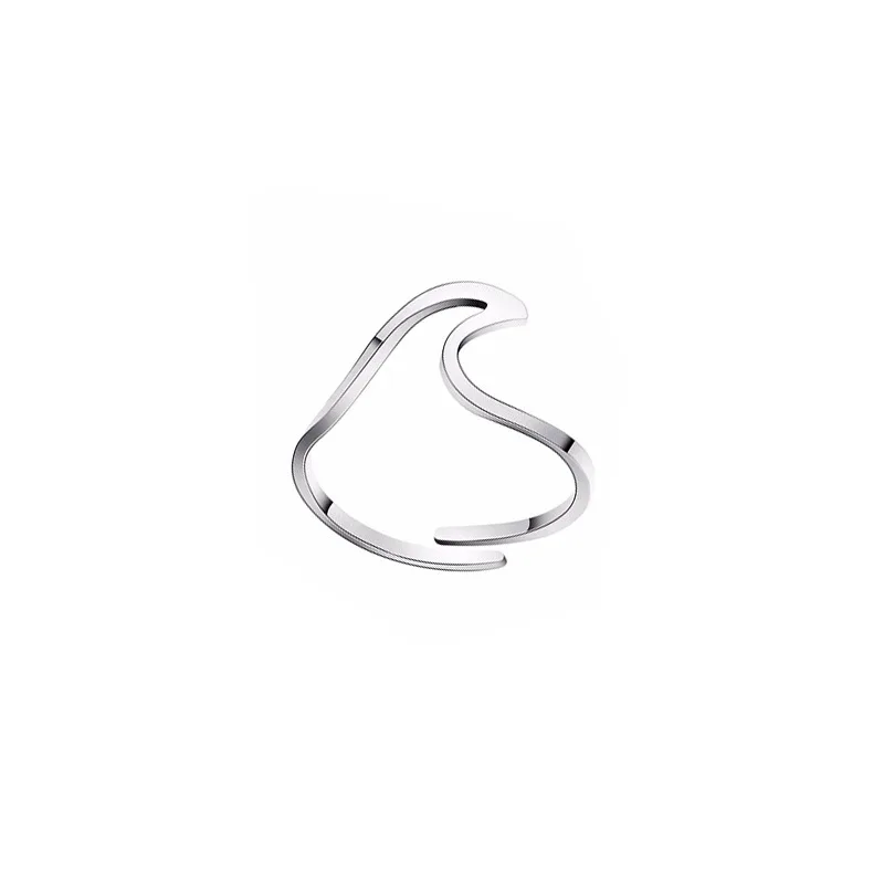 QHQ ringTitanium стальное волнистое регулируемое кольцо ювелирное изделие золото