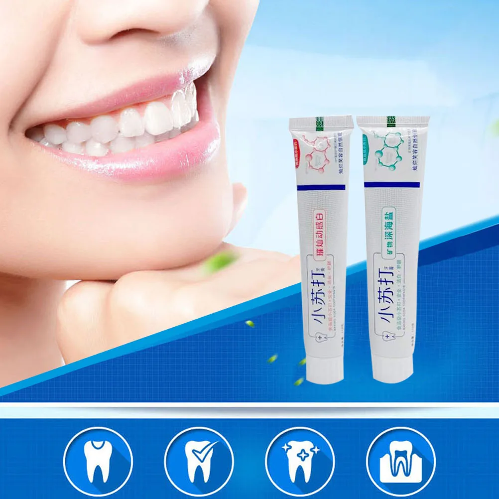 2 шт. отбеливающая зубная паста пищевая Сода удаление пятен Branqueador уход за зубами