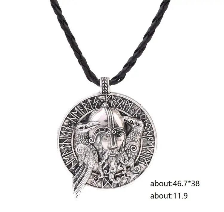 Antique Silver EUEAVAN 30 шт религиозное Odin и сверхъестественное ожерелье с вороной руны амулет ювелирные изделия для мужчин античное серебро/золото цвет - Окраска металла: Antique Silver