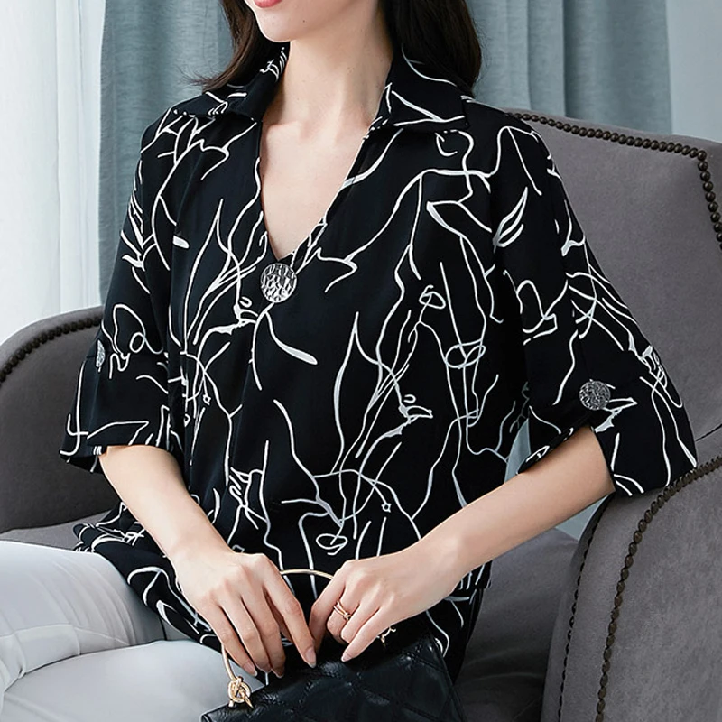 Plus Size L-5XL 6XL Blouse Women Shirts Summer Style Blusa Chiffon womens tops and blouses blusas mujer de moda 2019 |
